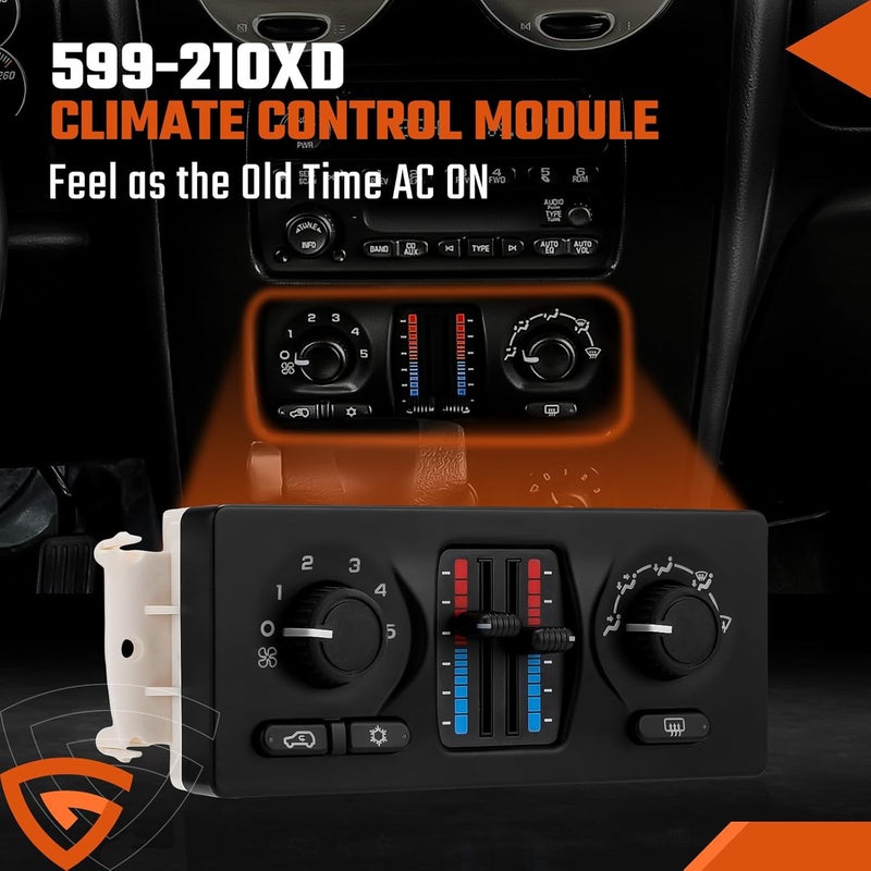 GEARCESS 599-210XD Climate Control Module with AC Control Fit for Chevy Silverado Tahoe Suburban Avalanche Trailblazer, Fit for GMC Sierra Yukon Envoy, Fit for Cadillac Escalade-2003-2006 - Image 2
